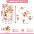 Stickers muraux ours rose en avion et montgolfière avec détails des dimensions - 30*90cm*2 pièces/ensemble