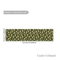 Detailed size specifications for a floral bunny window sticker measuring 121cm x 31cm - Dark Green Floral Style (DA16009) / 30x120cm (1 Piece)