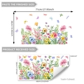 Bunte Blumen und Schmetterlinge statische Fensterbilder für Wohnzimmer Heimdekoration - 30x60cm