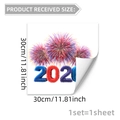 Detailed size chart showing 30x30cm creative firework static window sticker for 2026 - 3D Texture 2021 Fireworks Style (D20886)