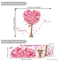 DIY Heart Tree wall sticker set with birds and Forever Love text, 106x135cm total size - Heart Tree Style (M13641)