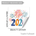 Detailed size chart for 2026 firework static window stickers, 30x30cm decorative sheet - Colorful Radial Fireworks 2026 Style (D20897) / 30x30cm