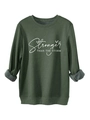 Détail du sweat-shirt vert foncé avec doublure en polaire et texte imprimé - S / Vert Militaire