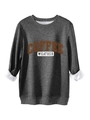 Detail showing thick fleece lining inside the cuff of the dark grey Coffee Weather sweatshirt - Dark Gray