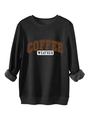 Detail shot of the warm grey fleece lining on the cuffs of a black cotton sweatshirt - Black