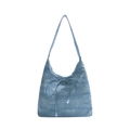 Borsa tote in denim azzurro con stampa stellata e dettaglio fiocco per abbigliamento casual - Blu