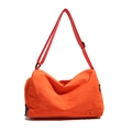 Borsa tote arancione brillante in nylon impermeabile con tracolla e ricamo FY - Arancione