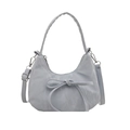 Sac à bandoulière bleu clair avec nœud en nylon et bandoulière réglable et métal argent - Bleu