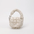 Chic cream quilted crossbody bag with soft padded handle and magnetic clasp - Beige