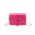 Chique roze transparante PVC crossbodytas met gouden ketting en drukknoopsluiting - Rozerood