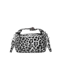 Borsa a tracolla leopardata bianca e nera con fibbia argentata e manico superiore - Stampa Leopardata Bianca e Nera