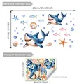 Stickers muraux lumineux animaux marins avec requins aquarelle et coquillages pour chambre - YCG14109-Animaux Marins (30*40cm)