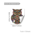 Detail of colorful bohemian owl wall sticker with mandalas on high-quality PVC material - Mandala Owl Style (C20059)