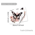 Detail view of 30cm square butterfly flower wall stickers in pink and black two-piece set - Butterflies and Flowers Style (C20063)