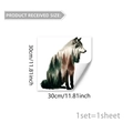 Creative wolf and forest silhouette double-sided glass window sticker for home decor - Forest Wolf Silhouette Style (C20064)