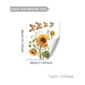 Detailed view of sunflower and butterfly window stickers with 30x40cm size dimensions - Sunflower and Butterflies Style (C20065)