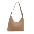 Minimalist light brown hobo underarm bag with adjustable silver buckle strap - Khaki