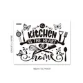 Adesivo murale cucina nero minimalista con citazione e sagome di utensili da cucina - 30x40cm (1 pezzo)