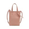Borsa a tracolla rosa minimalista in pelle PU per cellulare con tracolla annodata - Rosa