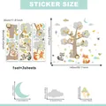 Guide des tailles des stickers muraux animaux de la forêt avec renard et hibou - 30*90cm*3pcs
