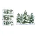 Statische Fensteraufkleber Set mit 9 verschneiten Kiefern für Winterdekorationen - 9er-Set (DJ6122)