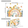 Rainbow and floral wall stickers set with watercolor flowers for bedroom decoration - Rainbow Floral Style (MS7290)
