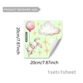 Detail of 20cm cartoon rabbit wall sticker with pink balloon and stars for kids room - Bunny With Balloon Style (YCG20081)