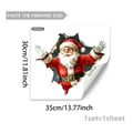 Detaillierte Maßtabelle für 3D-Weihnachtsmann-Wandtattoo mit Produktgröße 30x35cm - Klassischer Weihnachtsmann durchbricht Wand Stil (B20088)