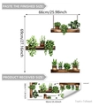 Creative potted green plant wall stickers with shelf design for home wall decor - 30x90cm