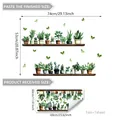 Self-adhesive wall sticker featuring green potted plants and butterflies 74x53cm - Watercolor Potted Plants and Butterflies Style (M12084)