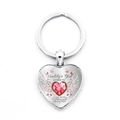 Porte-clés cœur argenté avec gemme rouge et gravure de texte Daddy's Girl - Cœur Rouge Foncé