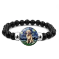 Sterrennacht Corgi armband met zwarte elastische kralen en kunstzinnige hondenhanger - Golden Retriever (JY008395-3)