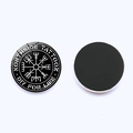 Viking Vegvísir Kompass Kühlschrankmagnet, 25mm, Schwarz-Weiß-Design mit Tattoo-Kultur - Tattoo-Kultur Schwarz-Weiß Muster Stil (JY008474-4)