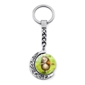 Porte-clés hérisson jouant du violon avec pendentif lune rotatif double face mignon - Style Jouant du Violon (JY008501-1)