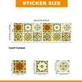 Set van 12 gouden bohemien zelfklevende wandtegelstickers voor huisdecoratie 90x30cm - Gouden Mandala Patroon (BA13504) / 30*90cm*1 Vel (Bevat 12 kleine stukjes)