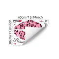 Detail of pink leopard lips wall sticker showing 40x30cm size and adhesive texture - Pink Leopard Lips With Beauty Is Power Quote (M16154) / 30x40cm