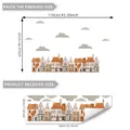 Stickers muraux maisons européennes dessin animé avec nuages pour décoration 110x67cm - Ensemble Maison Européenne et Nuages en Dessin Animé (M18076--30*90cm*1pcs)