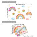 Adesivi per vetri arcobaleno e nuvole acquerello elettrostatici per decorazione casa - 20*30cm*3Pezzi