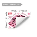 Detailed size chart for pink lips wall decals showing 40cm by 30cm product dimensions - Pink Zebra Lips With You Look Great Today Quote (M16155) / 30x40cm