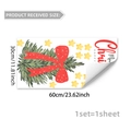 Christmas window sticker with Merry Christmas greeting and red bow design for home decor - Xmas Tree with Red Polka Dot Bow and Stars (D20459)