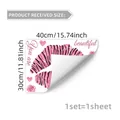 Pink zebra print lip wall sticker with You are beautiful quote and hearts, 40x30cm - Pink Striped Lips With You Are Beautiful Quote (M16156) / 30x40cm