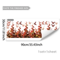 Detalle de pegatina otoñal 90x30cm con enredaderas naranjas y mariposas decorativas - Estilo de Enredadera y Mariposa de Otoño (D20192)