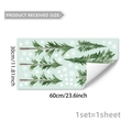 Detail view of 30x60cm Christmas wall sticker featuring watercolor pine trees and snowflakes - Watercolor Pine Trees and Snowflakes Set (D20463)