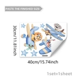 Detailed view of cartoon animals in planes wall decal with size dimensions in inches - Cartoon Animals In Planes (YCL20041) / 30x40cm