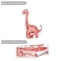 Adesivo da parete dinosauro rosa per cameretta con specifiche su dimensioni e posa - Dinosauro Rosa Cartone Animato (B18025) / 30x90cm (Set da 2)