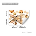 Luminous cartoon rabbit stickers with croissant and stars for home wall decor - Rabbit and Food (YCL20049)