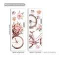Detail of pink vintage bicycle wall stickers set with floral patterns, 2 sheets 30x90cm - Pink Vintage Bicycle with Flowers (M20284) / 30*90CM*2PCS