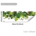 Detail view of 30x90cm tropical leaves and birds static window sticker dimensions - Tropical Broadleaf Plant Colorful Birds Style (D20539)