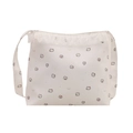 Creamy white shoulder bag with floral cartoon cats and elegant lace ruffle trim - Style 4