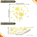 Stickers muraux fleurs et papillons dorés avec mise en page et dimensions finales - Papillon de Fleur de Marquage à Chaud (TJ9014) / 30*90cm (1 Feuille)